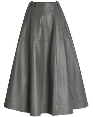 ARMARIUM Fiamma Panelled A-Line Midi Skirt - Grey