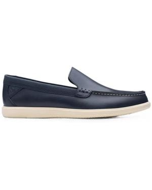 Clarks Bratton Leather Loafers - Blue