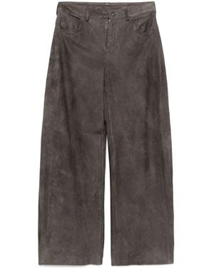 Salvatore Santoro Leather Trousers - Grey