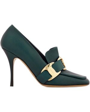 Ferragamo 95 Mm Loafers Met Hoge Hak - Groen