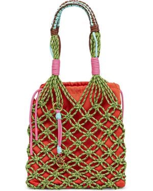 Pinko Rope-Detail Bucket Bag - Red