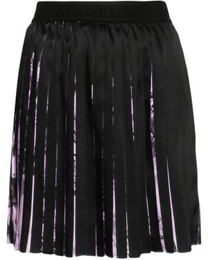 Versace Jeans Couture Watercolor Barocco Pleated Mini Skirt - Black