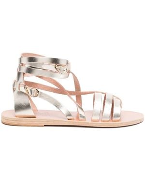 Ancient Greek Sandals Leather Gladiator Sandals - Pink