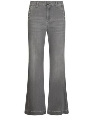 Liu Jo High-Rise Flared Jeans With Buttons - Grey