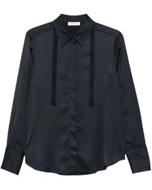 Incotex Ribbon-Detail Long-Sleeve Shirt - Blue