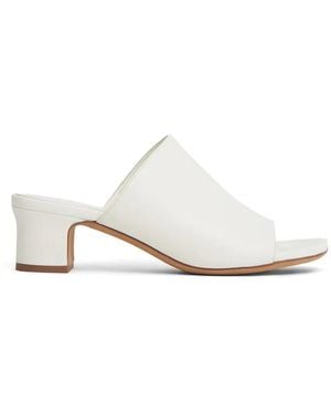 Mansur Gavriel Open-Toe Block-Heel Mules - White