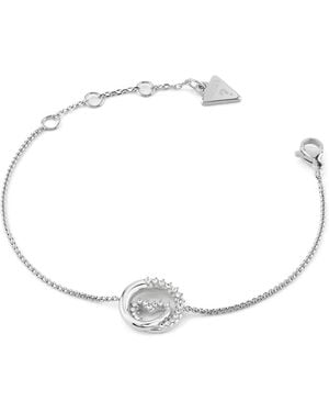 Guess Crystal-Embellished Heart Bracelet - White