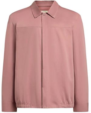 12 STOREEZ Long-Sleeved Buttoned Overshirt - Pink