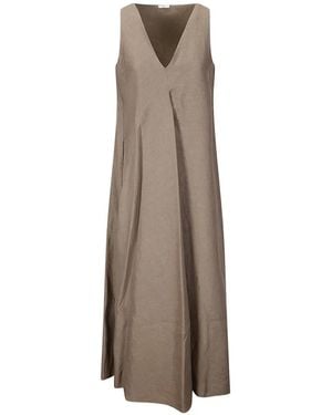 #MSM V-Neck Sleeveless Dress - Natural
