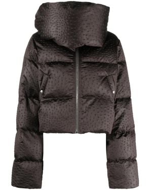 Rick Owens ファンネルネック パデッドジャケット - ブラック