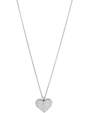 Guzema Love Diamond Heart Locket Necklace - White