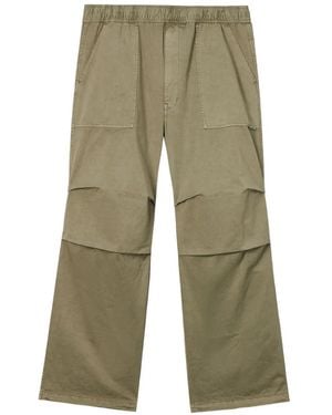Izzue Logo-Patch Straight-Leg Trousers - Green