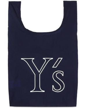 Y's Yohji Yamamoto Mini Logo Tote Bag - Blue