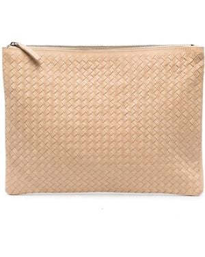 Dragon Diffusion Woven Leather Clutch Bag - Natural
