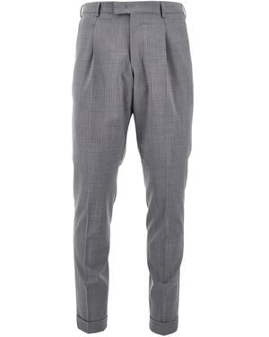 PT Torino Pleated Tailored Trousers - Grey
