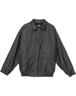 Comme des Garçons Leather-Collar Jacket - Grey