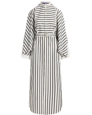 Ralph Lauren Juliana Striped Belted Dress - White