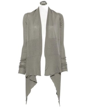 Rick Owens Long-Sleeve Asymmetric Cardigan - Gray
