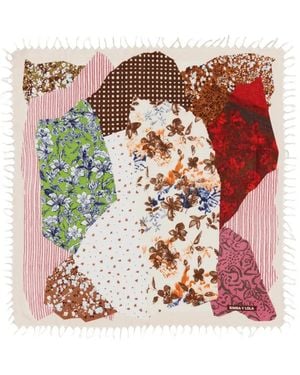 Bimba Y Lola Floral Patchwork Scarf - Red