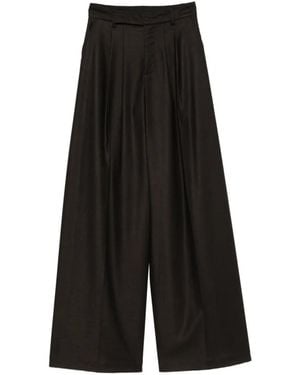 LE SULLY STUDIO Pleated Wide-Leg Palazzo Pants - Black