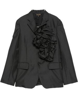 Comme des Garçons Flower-Detail Blazer - Black