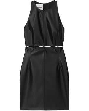 Nanushka Layan Button Sleeveless Mini Dress - Black