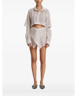 Pink Cut-Out Floral Top - Natural