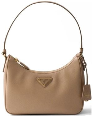 Prada Re-Edition 2005 Saffiano Leather Mini-Bag - Natural