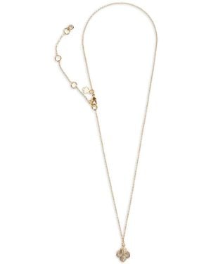 Kate Spade Crystal-Embellished Clover-Pendant Necklace - White