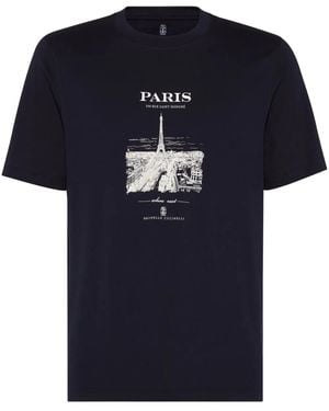 Brunello Cucinelli グラフィック Tシャツ - ブルー