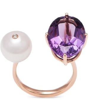 Stefere 18k Rose Gold Terri Multi-stone Ring - Pink