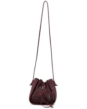forte_forte Woven Leather Shoulder Bag - Red