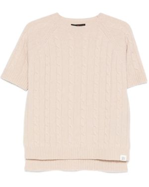 Peuterey Daumas Cable-Knit Short-Sleeve T-Shirt - Natural