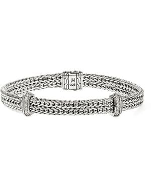 John Hardy Sterling Icon Link Diamond Bracelet - White