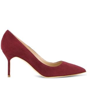 Manolo Blahnik 70Mm Bb Pointed-Toe Suede Pumps - Red