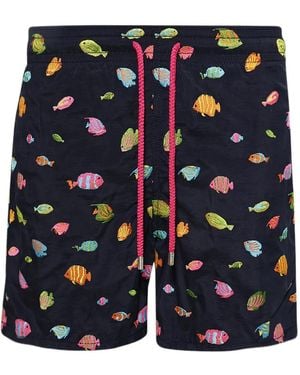 Vilebrequin Mistral Fish-Motif Swim Shorts - Blue