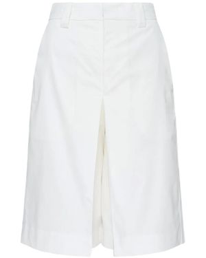 Club21 Collection Ines Inverted-Pleat Stretch-Design Trousers - White