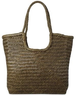 Dragon Diffusion Gewebte Ns Diagonal Triple Jump Tote Bag - Braun