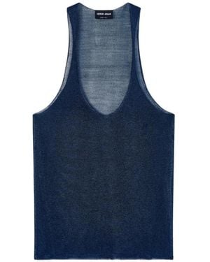 Emporio Armani V-Neck Top - Blue