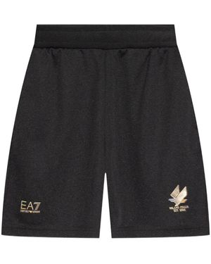 EA7 Logo-Detail Shorts - Black