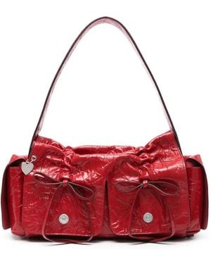 Acne Studios Crinkled Shoulder Bag - Red