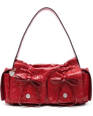 Acne Studios Crinkled Shoulder Bag - Red