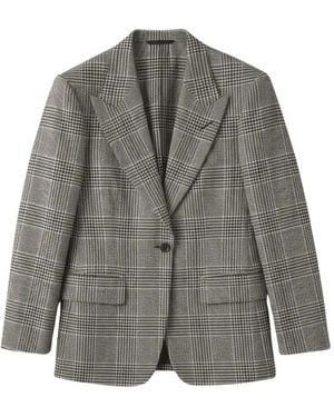 Tom Ford Prince Of Wales Check Blazer - Gray