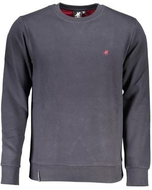 U.S. Grand Logo-Embroidered Crew-Neck Jumper - Blue