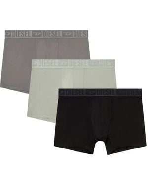 DIESEL Lot De Trois Boxers En Coton À Taille Logo - Grey