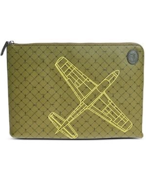 Trussardi Clutch Con Stampa - Verde