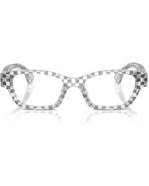 Alain Mikli Checked Geometric-Frame Glasses - Metallic