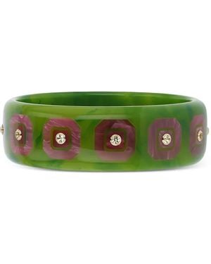 Mark Davis Brazalete En Oro Amarillo De 18 Ct Con Topacio Y Baquelita - Verde