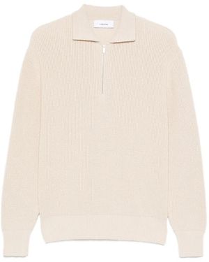 Lardini Half-Zip Polo Jumper - White