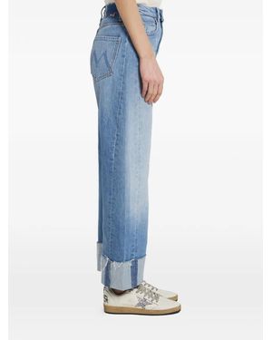 Mother The Half-Pipe Ankle Cuff Fray Cotton Jeans - Blue